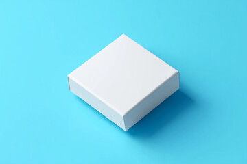 "Minimalist White Box Floating on Blue Background – Modern Product Mockup"