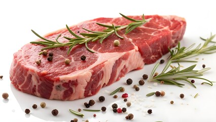 Prime Raw Beef Steak with Marbled Texture &ndash; High-Resolution Gourmet Food Photography