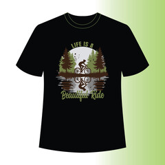 Just Enjoy The Ride Cycling quotes t shirt design for adventure lovers.