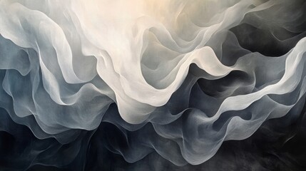 Obraz premium Abstract Swirling Forms Resembling Clouds Are Displayed Elegantly