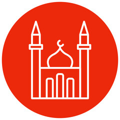 Obraz premium Masjid (Mosque) Circle Icon
