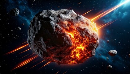 Big asteroid. Flying asteroid. Flying comet.
