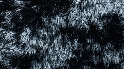 Dark gray wolf fur texture closeup; natural background; design element