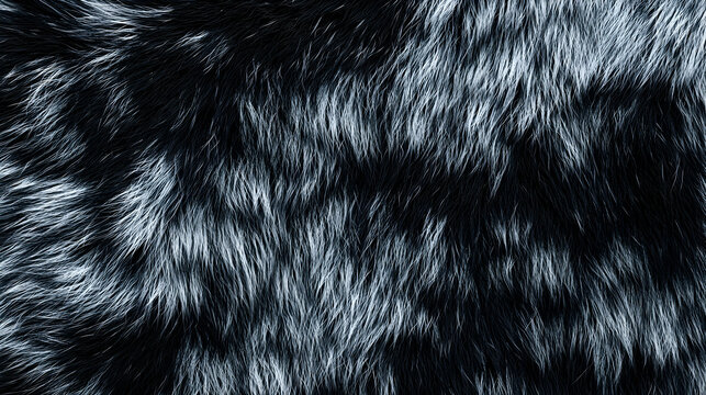 Dark gray wolf fur texture closeup; natural background; design element