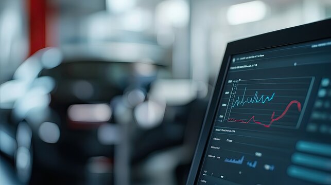 Modern digital display shows automotive performance analytics in