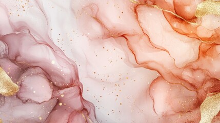 Soft hues blend seamlessly, creating ethereal swirls with golden