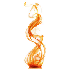 Fototapeta premium Swirling Orange Flame from Flame Sculpture Isolated on Transparent Background
