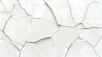Cracked white plaster wall texture background;  detail of aged, weathered surface