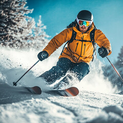 skier on the ski slope