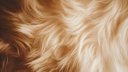 Close-up golden fur texture, soft light, blurred background, for textile design