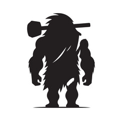 Caveman silhouette vector illustration