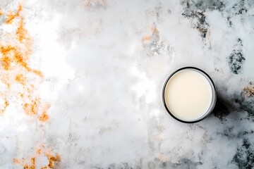 A classic milk bottle with a vintage cap, placed on a textured surface, evoking nostalgia and farm-fresh quality, ideal for organic branding, book illustration style