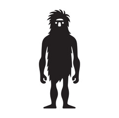 Caveman silhouette vector illustration