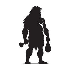Caveman silhouette vector illustration