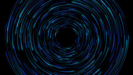 High speed blue line abstract technology background digital fiber hi tech concept. speed light circle line motion blur on dark background, data transfer simulation.