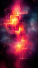 Vibrant Abstract Background with Bright Lines and Cosmic Colors