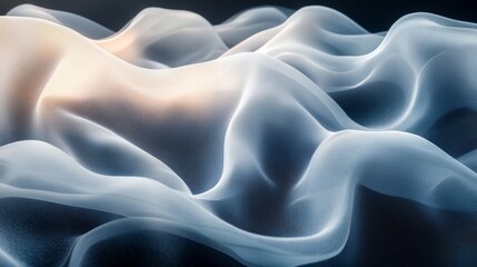 Obraz premium This image shows flowing fabric under a soft ambient light