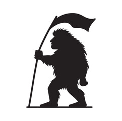 Caveman silhouette vector illustration