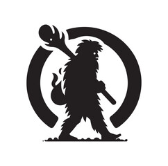 Caveman silhouette vector illustration