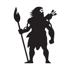 Caveman silhouette vector illustration