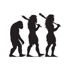 Caveman silhouette vector illustration