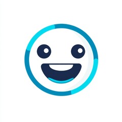 Obraz premium a 2d flat modern logo or font for a voluntary benefits live chat agent support website called myBAM in the color White with blue 