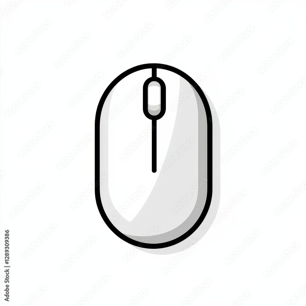 Leinwandbilder minimalist computer mouse illustration with clean lines and modern design on a white background