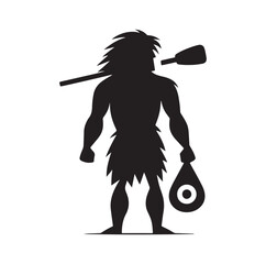 Caveman silhouette vector illustration