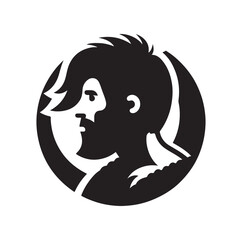 Caveman silhouette vector illustration
