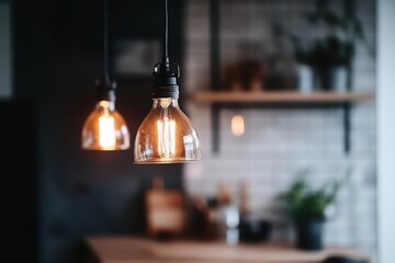 Obraz premium Focus on placing lamps on the ceiling during apartment renovation. 