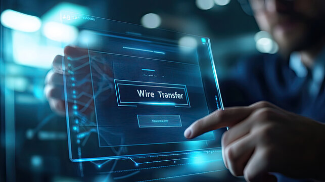 Secure Online Wire Transfer Modern Banking Technology Interface