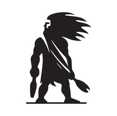 Caveman silhouette vector illustration