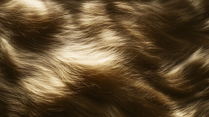 Naklejka premium Golden fur texture, soft waves, studio lighting, background blurred, pet grooming website