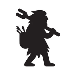 Caveman silhouette vector illustration