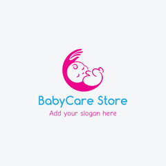 baby care store logo design vector
