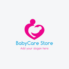 baby care store logo design vector