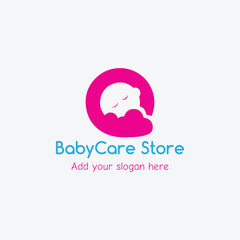 baby care store logo design vector