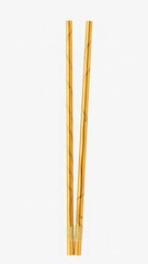 Golden bamboo chopsticks with textured ends, showcasing a sleek and elegant design perfect for dining and decoration. Perfect Any Project.