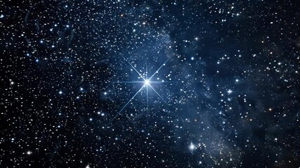 Abstract Cosmic Light Burst in Blue Space Background. International Dark Sky Week