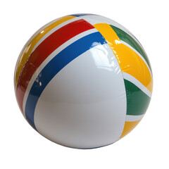 Classic White Beach Ball with a Smooth Inflatable Surface, Perfect for Summer Fun