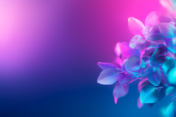 A dynamic neon-style banner featuring illuminated floral elements. The futuristic aesthetic and deep colors make it ideal for fashion, beauty, and digital branding campaigns.