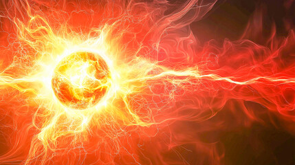 Background with red energy lightning