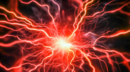 Background with red energy lightning