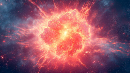 Obraz premium Background with red energy lightning