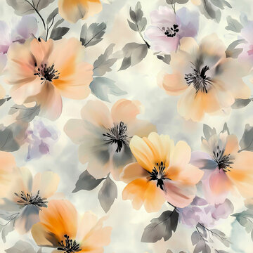 Floral hand-drawn design background