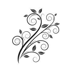 Decorative swirl and spiral vector silhouette set, perfect swirl for graphic design vector art illustration