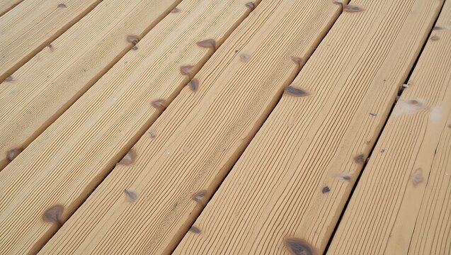 Natural Light Wooden Deck Planks