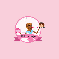 Obraz premium bakery, kitchen, cake baking logo design vector