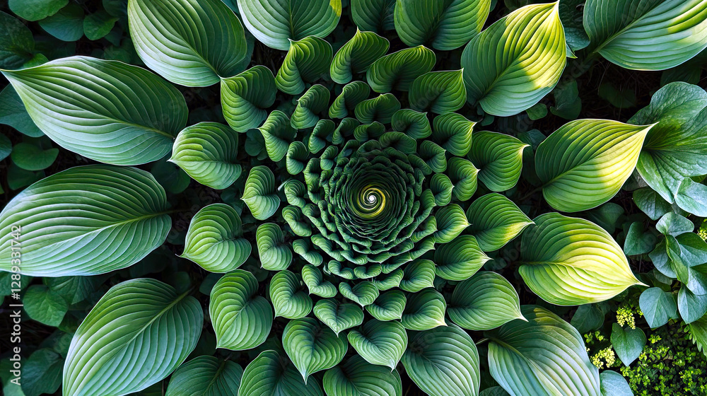 Aufkleber swirling green leaves create a serene and fresh energy in natures abstract design