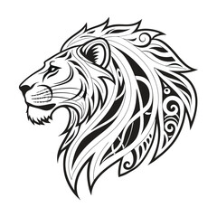 Adobe Illustrator Artwork A detailed lion head vector graphic, perfect for logos, tattoos, and branding. It is ideal for wildlife and sports designs. Available in EPS
